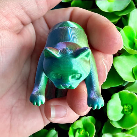 PRINTURI ARTICULATE - Pisicuță articulată 3D albastră – Jucărie flexibilă și decor creativ