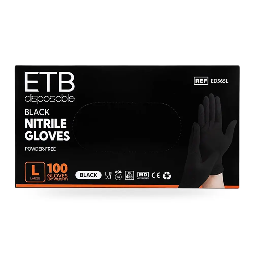 TOATE PRODUSELE - ETB - Manusi din nitril - L - Negre - 100 buc