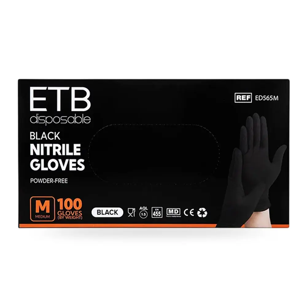 TOATE PRODUSELE - ETB - Manusi din nitril - M - Negre - 100 buc