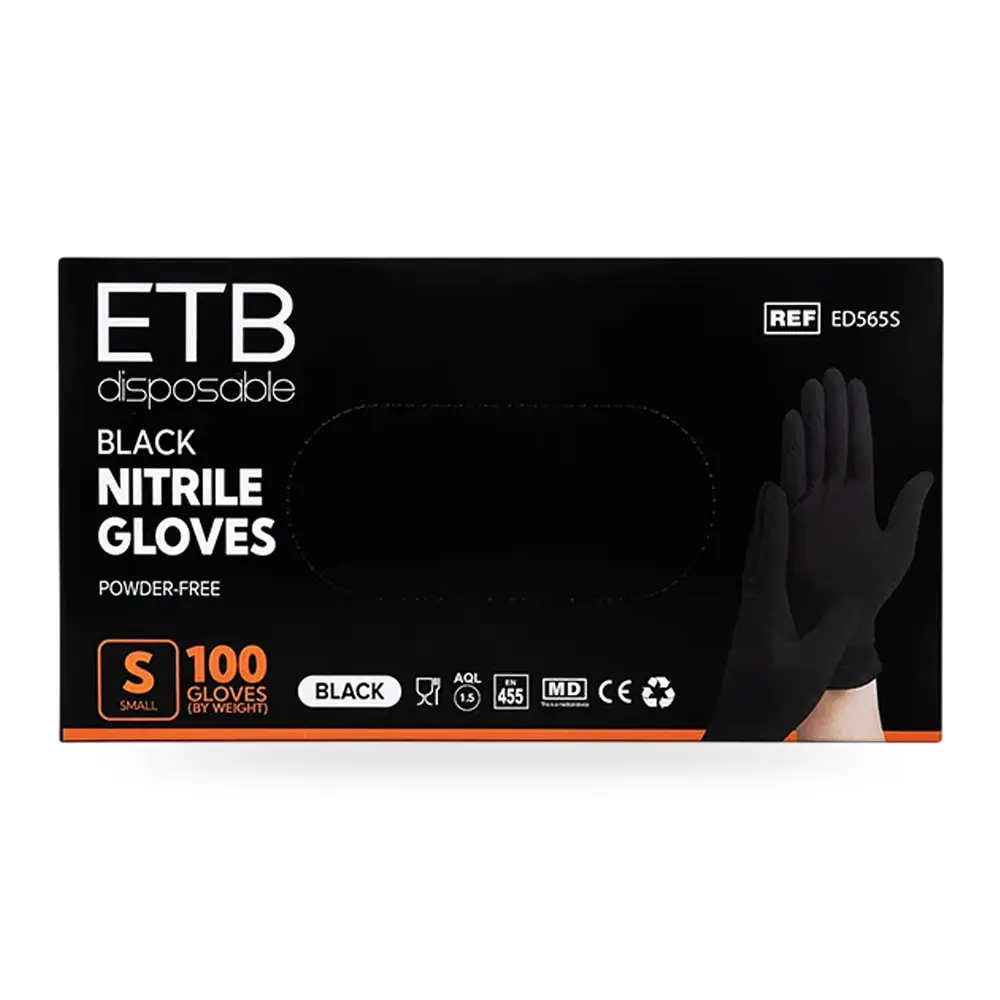 TOATE PRODUSELE - ETB - Manusi din nitril - S - Negre - 100 buc