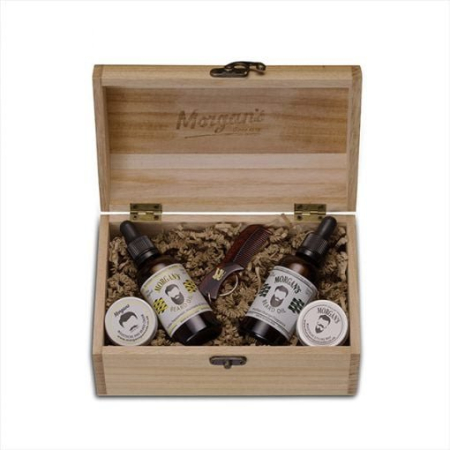 TOATE PRODUSELE - Morgan's - Set ingrijire barba Wooden Beard Oil Combo Chest