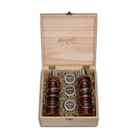 TOATE PRODUSELE - Morgan's - Set ingrijire par Wooden Shampoo and Style Box