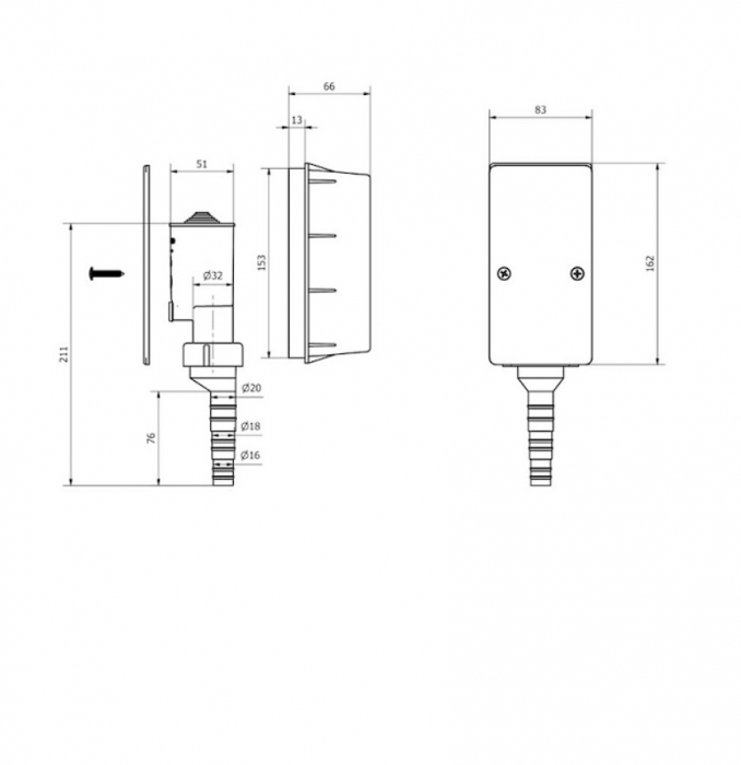 Sifon condens BONOMINI cu bila incastrat D16-18-22 [3]