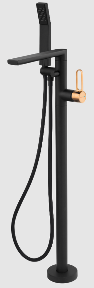 Baterie cada freestanding, cu accesorii, ZAFFIRO, FD1-ZFR-11F-25, aur roz-negru [4]
