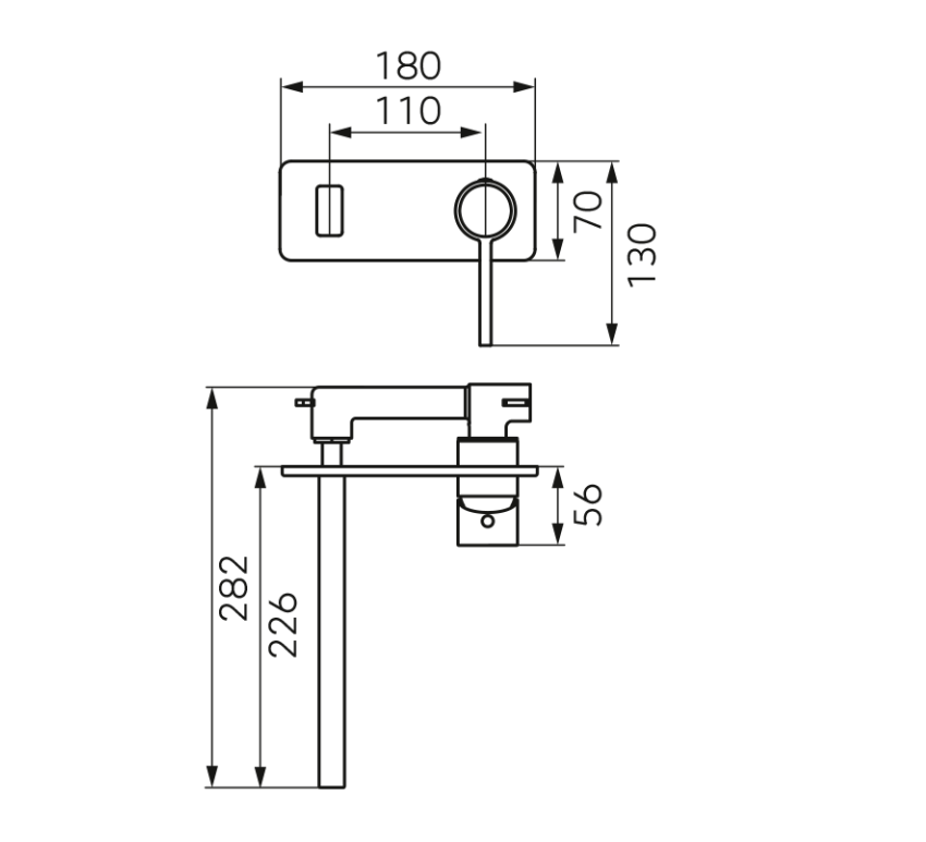 Baterie incastrata lavoar, ZAFFIRO, FD1-ZFR-3PA-33, alb, mat [2]