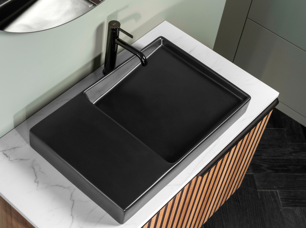 Baterie lavoar Ona Smooth Body Ventil Click-Clack, A5A3A9ECN0, negru, lucios [3]