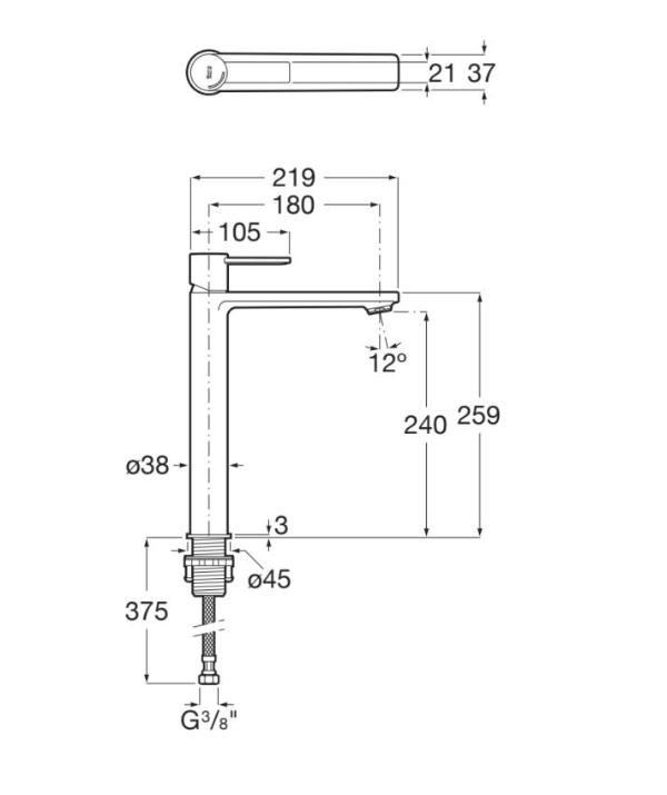 Baterie lavoar Targa N Smooth Body Cold Start XL, A5A345FC00, crom [4]