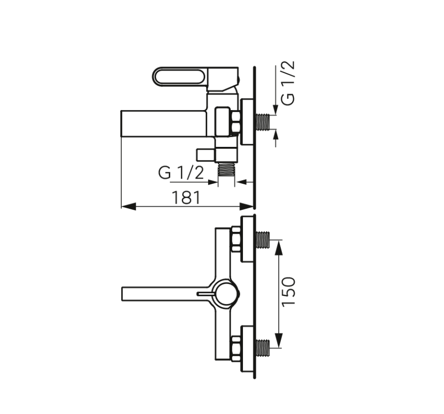 Baterie perete cada/dus ZAFFIRO, FD1-ZFR-1-55, auriu [2]