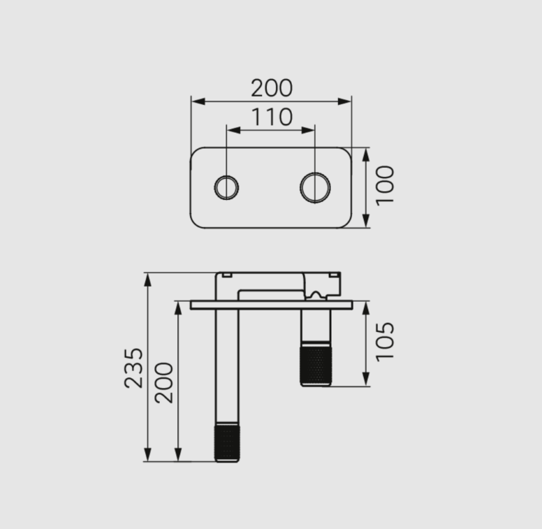 Baterie incastrata lavoar ARDESIA, FD1-ARD-3PA-25, negru-roz auriu [2]