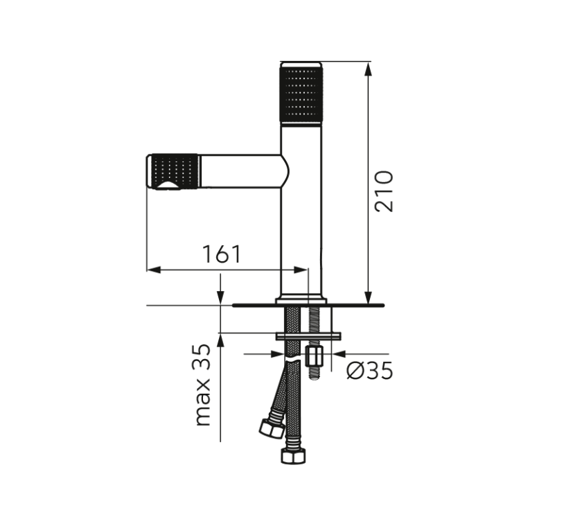 Baterie stativa lavoar ARDESIA, FD1-ARD-2-25, negru-roz auriu [2]