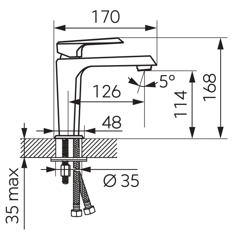 Baterie stativa lavoar BRINA, FD1-BRN-2-11, crom [2]