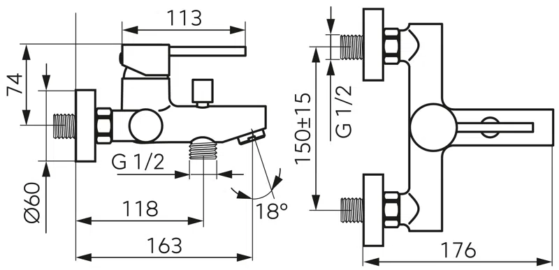 Baterie perete cada dus Fiesta Gold, auriu, BFI1G [2]