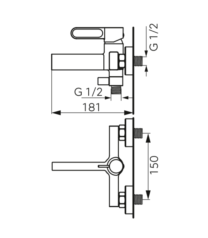 Baterie perete cada/dus, ZAFFIRO, FD1-ZFR-1-33, alb, mat [2]
