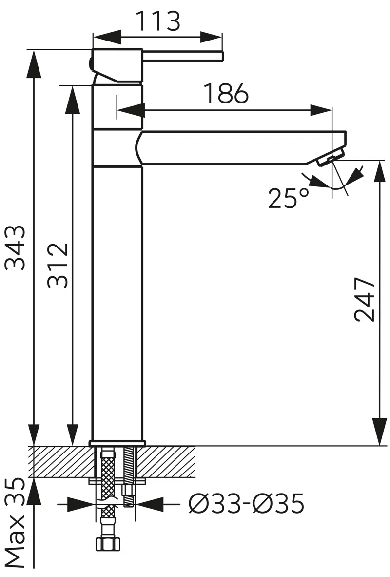 Baterie stativa inalta lavoar, Fiesta Gold, auriu, BFI2LG [2]