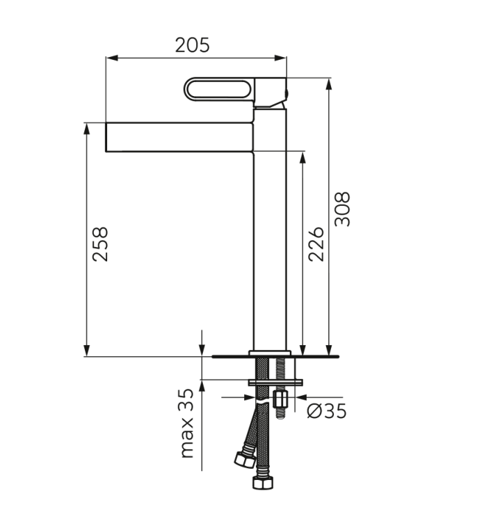 Baterie stativa lavoar inalta, ZAFFIRO, FD1-ZFR-2L-33, alb, mat [2]