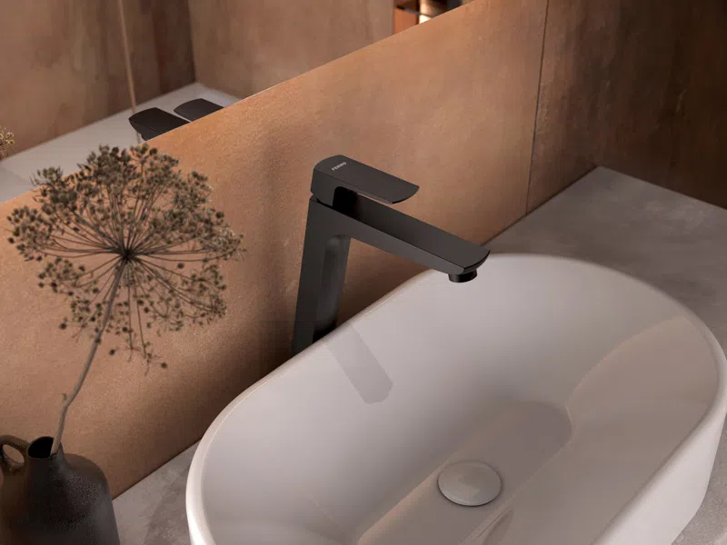 Baterie stativa lavoar inalta, Vitto Gun Metal VerdeLine, negru, BVI2LVLGM [2]