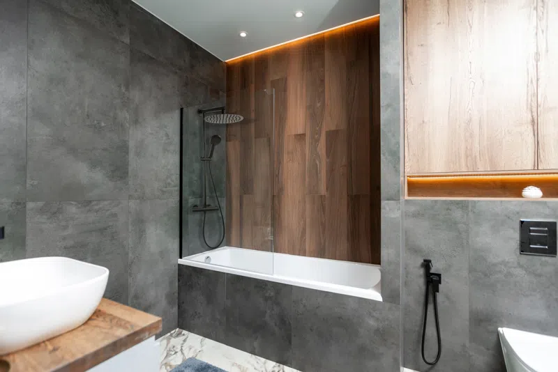 Sistem de duș cu baterie termostatată, Trevi Gun Metal, negru, NP75-TRV7U-GM [2]