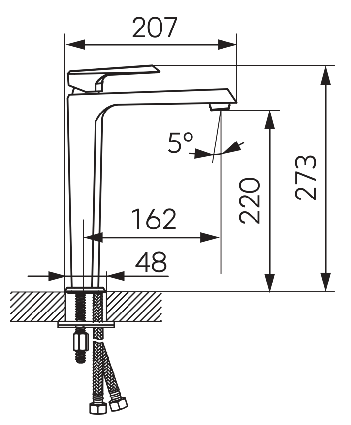 Baterie stativa lavoar inalta BRINA, FD1-BRN-2L-11, crom [2]