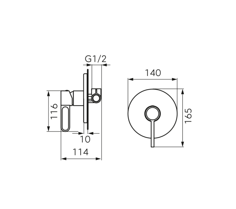 Baterie incastrata cada/dus cu o iesire ZAFFIRO, FD1-ZFR-7PA-25, negru-roz auriu [2]