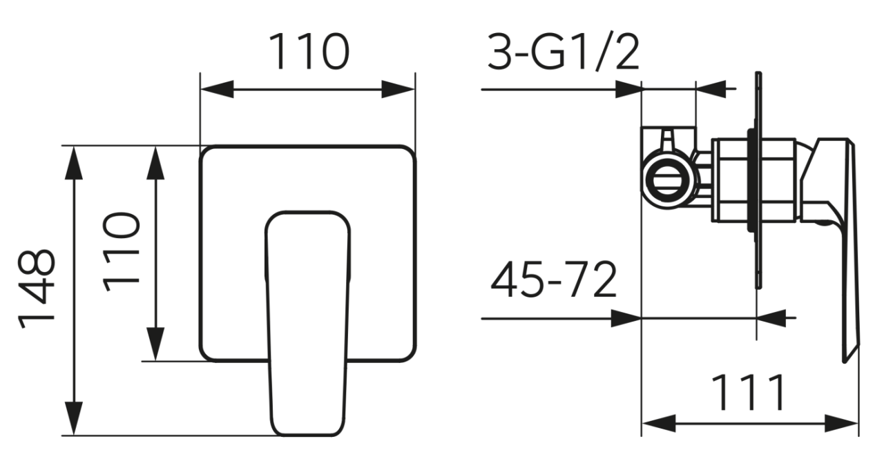 Baterie incastrata dus, BRINA, FD1-BRN-7PA-11, crom [2]