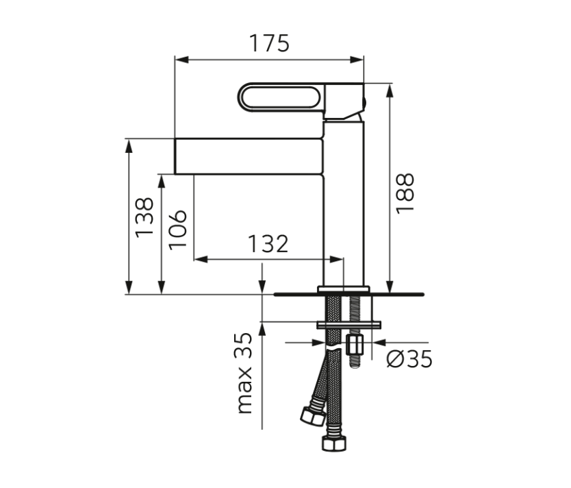 Baterie stativa lavoar ZAFFIRO, FD1-ZFR-2-22, negru, mat [2]
