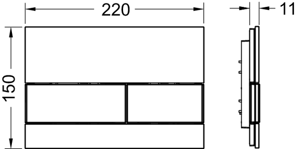 Clapetă de sticlă pentru WC cu acționare dublă, 9240802, sticlă albă lucioasă, butoane crom lucios [2]