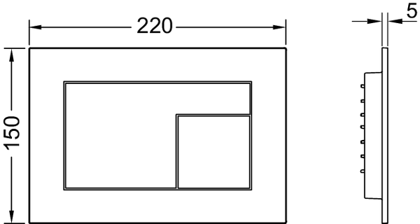 Clapetă pentru WC cu acționare dublă, 9240732, negru [2]