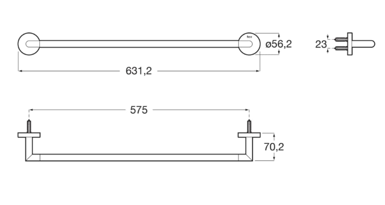 Suport prosop Hotels, 600 mm, A817574C40, negru, mat [2]