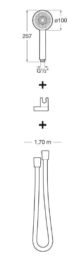 Sistem de duș cu brat reglabil si accesorii Stella 100/1, A5B3313C00, crom [2]