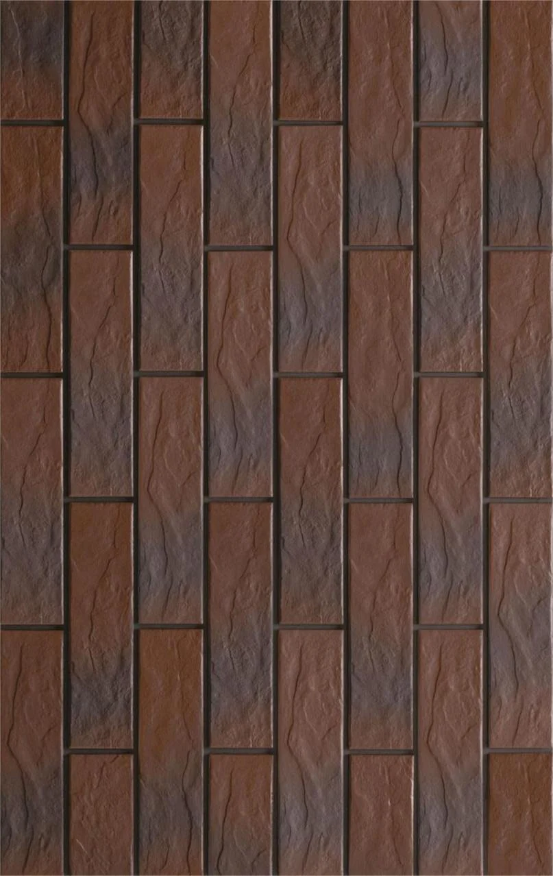 Faianta rectificata tip piatra, Country Cherry Shaded Rustical 245x65 mm, maro, finisaj mat [2]