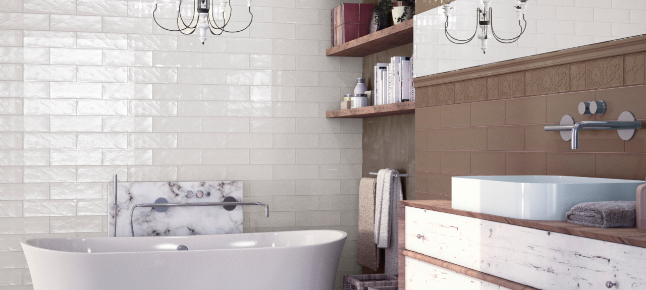 Faianta portelanata Bulevar White 10x30.5, alb, finisaj lucios [4]