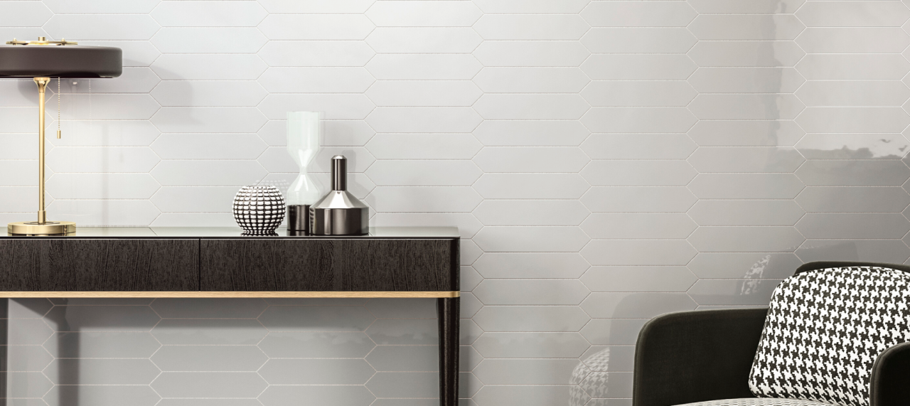 Faianta portelanata Dimsey White 6.5x33.2, alb, finisaj lucios [2]