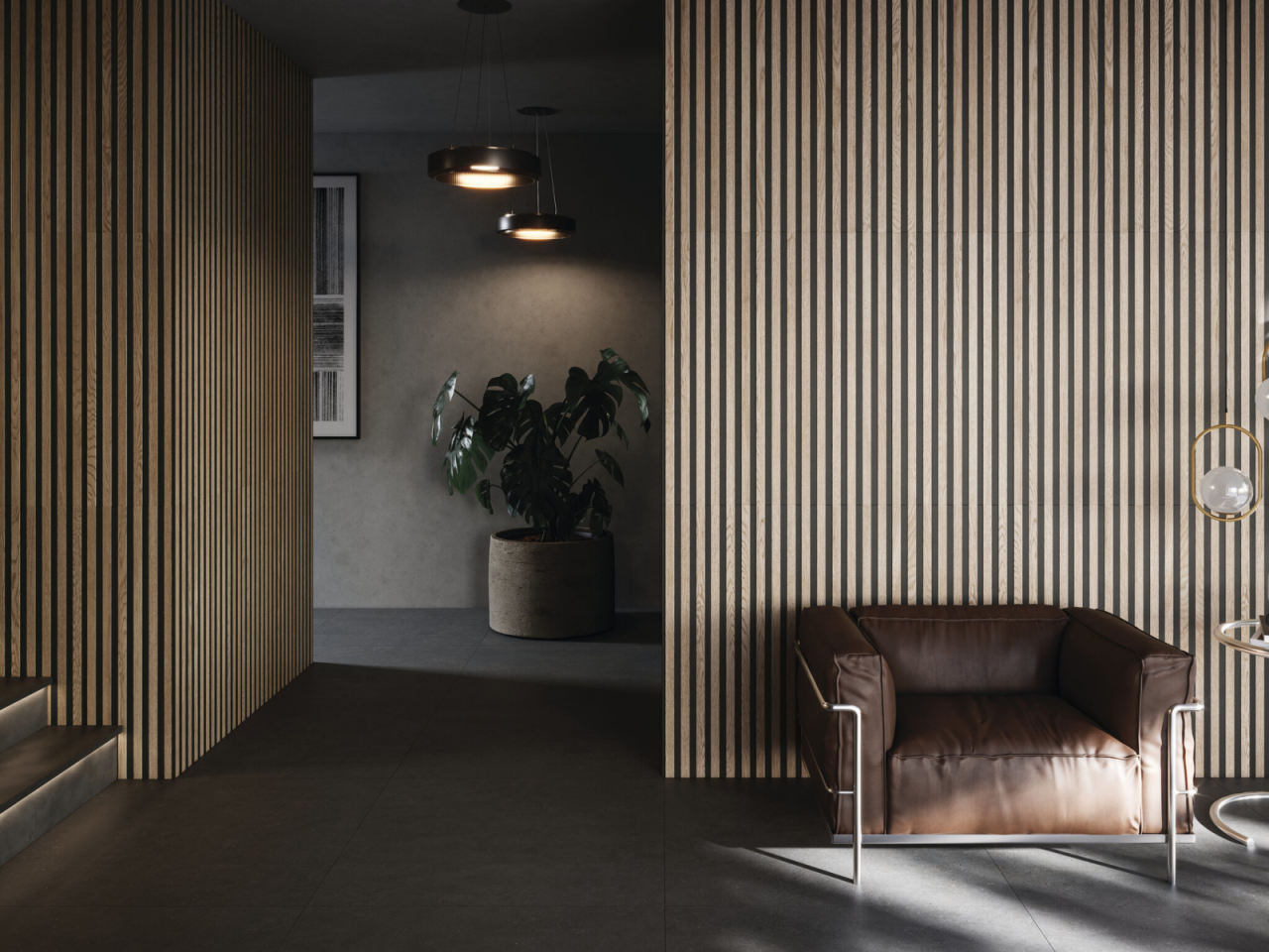 Faianta portelanata tip riflaj, Jarel Oak Mate, 30x90 cm, maro, finisaj mat [3]