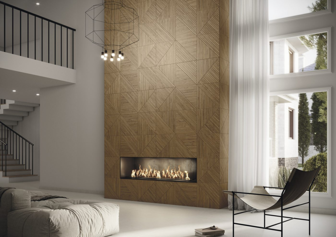 Faianta portelanata, Geometric Oak Mat, 40x120 cm, maro, finisaj mat [2]