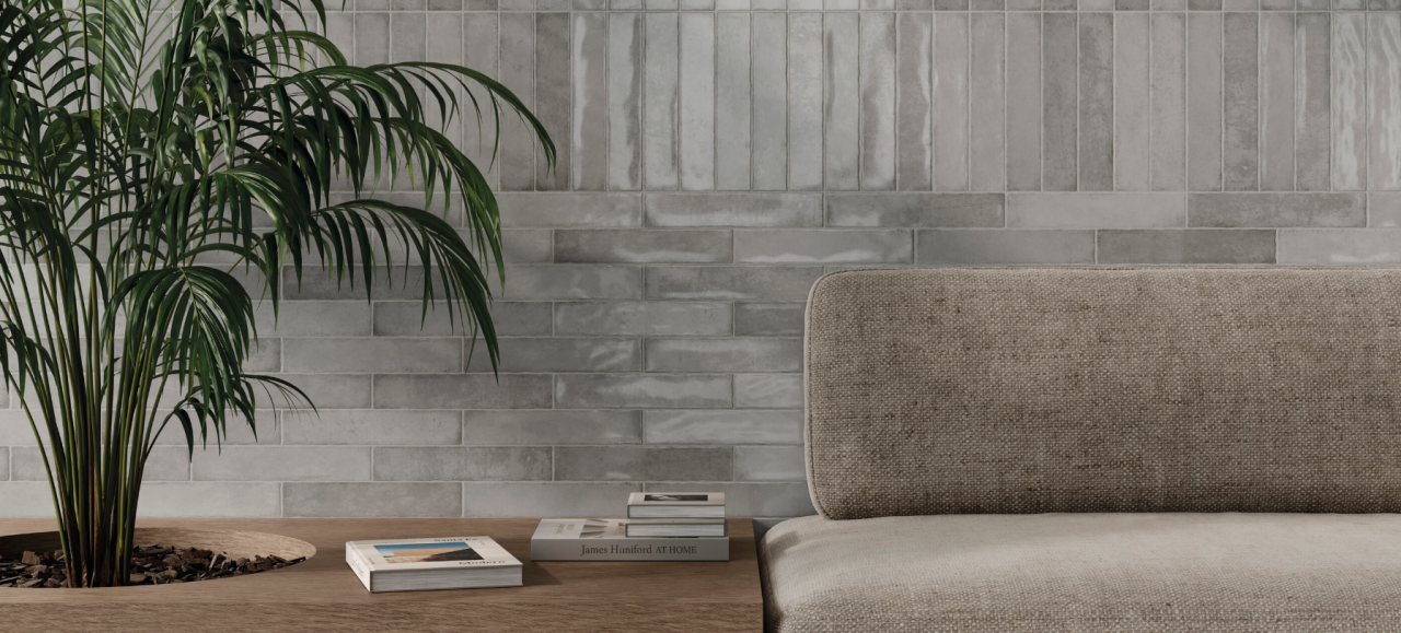 Faianta portelanata reliefata, Mahi Parl Brilo 5x25, gri, finisaj lucios [2]