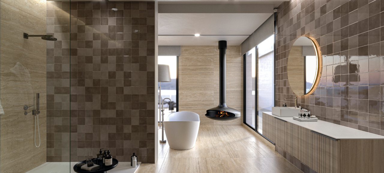 Faianta portelanata texturata, Moos Taupe Brillo 13x13, bej, finisaj lucios [2]