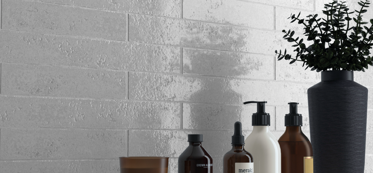 Faianta portelanata texturata, Puck White Brillo 5x25, alb, finisaj lucios [2]