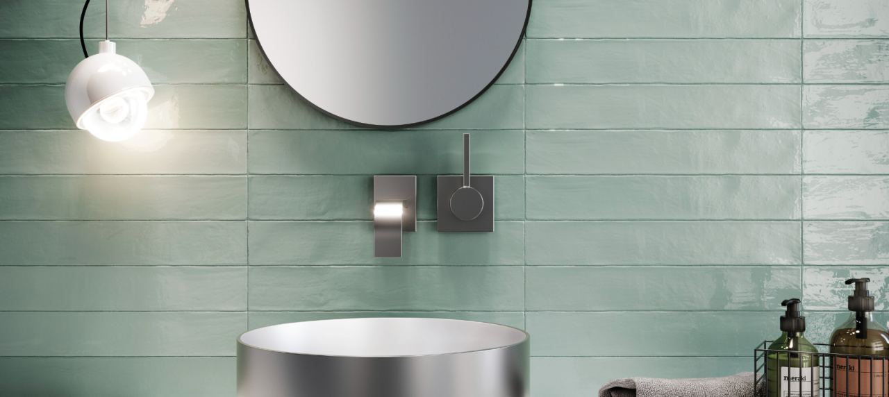 Faianta portelanata texturata, Switch Sage 6.5x39.5, verde, finisaj lucios [2]