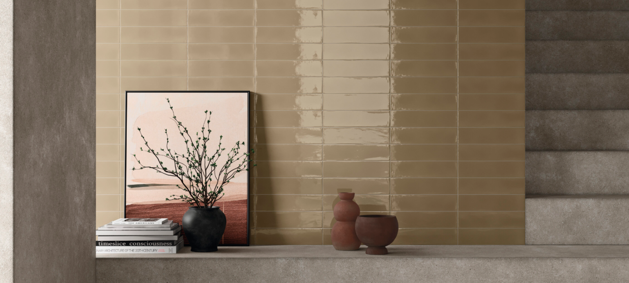 Faianta portelanata texturata, Viena Tabbaco Brillo 7.5x30, maro, finisaj lucios [2]