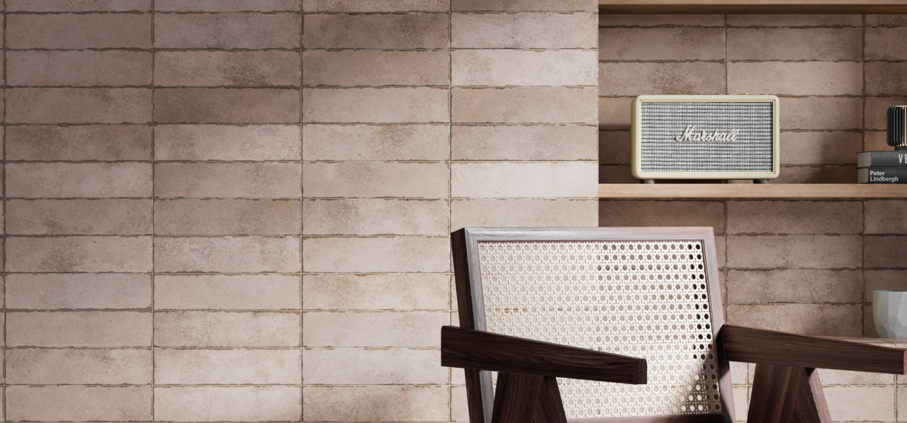 Faianta portelanata tip beton, Nautalis White 5x25, alb, finisaj lucios [2]