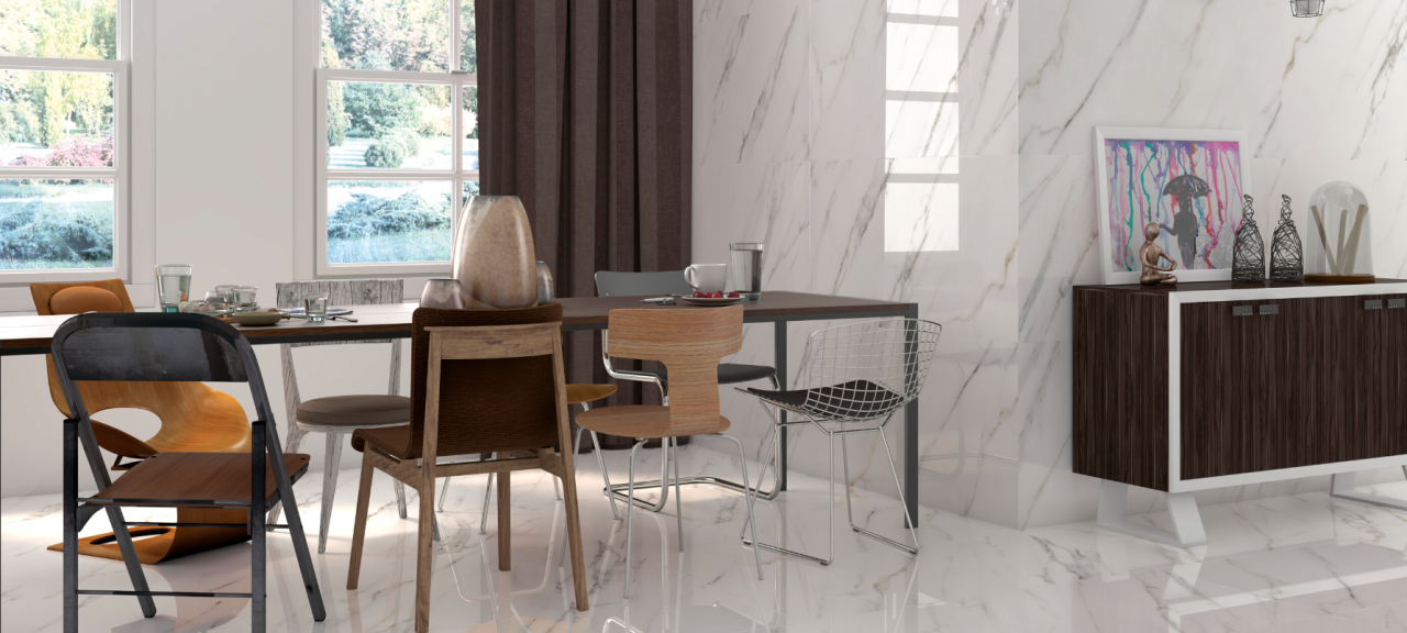 Gresie/Faianta portelanata tip marmura, Ducale Brillo 7.5x30, alb finisaj lucios [3]