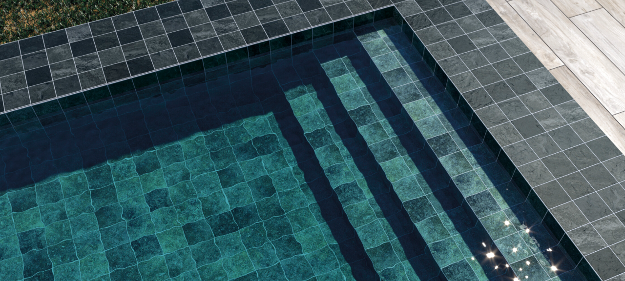 Gresie/Faianta portelanata tip piatra, Bali Black 15x15, negru, finisaj lucios [2]