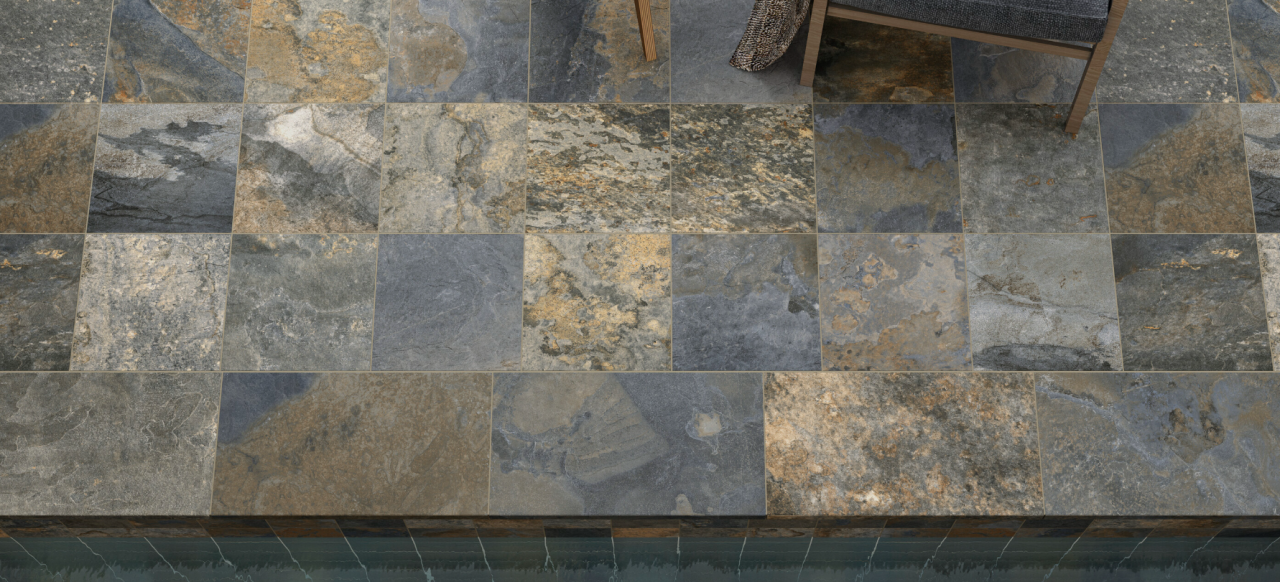 Faianta portelanata tip piatra, Sinai Blue Mat Antislip 15x15, albastru, finisaj mat [2]