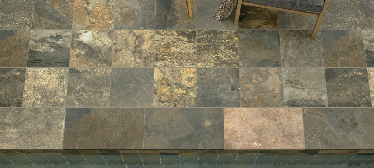 Gresie/Faianta portelanata tip piatra, Sinai Green Mat Antislip 15x15, verde, finisaj mat [2]