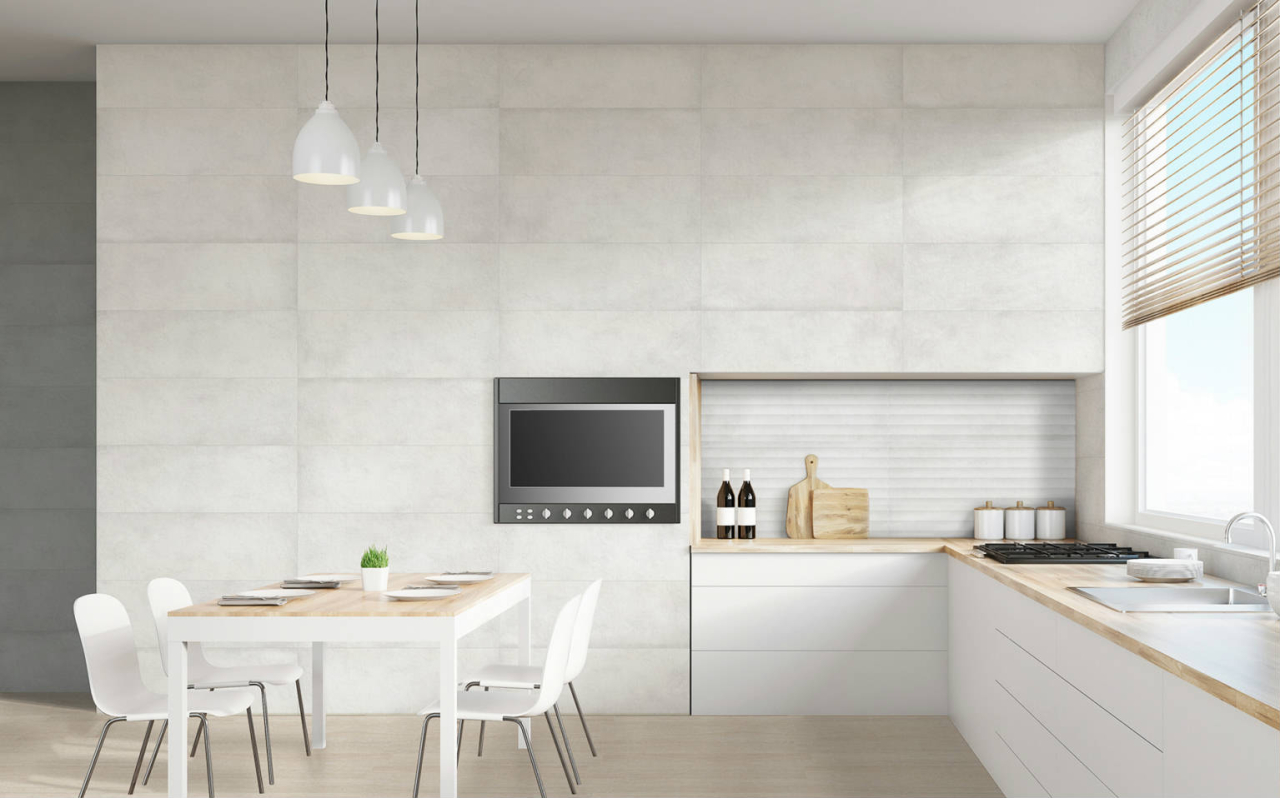 Faianta rectificata tip ciment, London Blanco 30x90 cm, alb, finisaj mat [5]