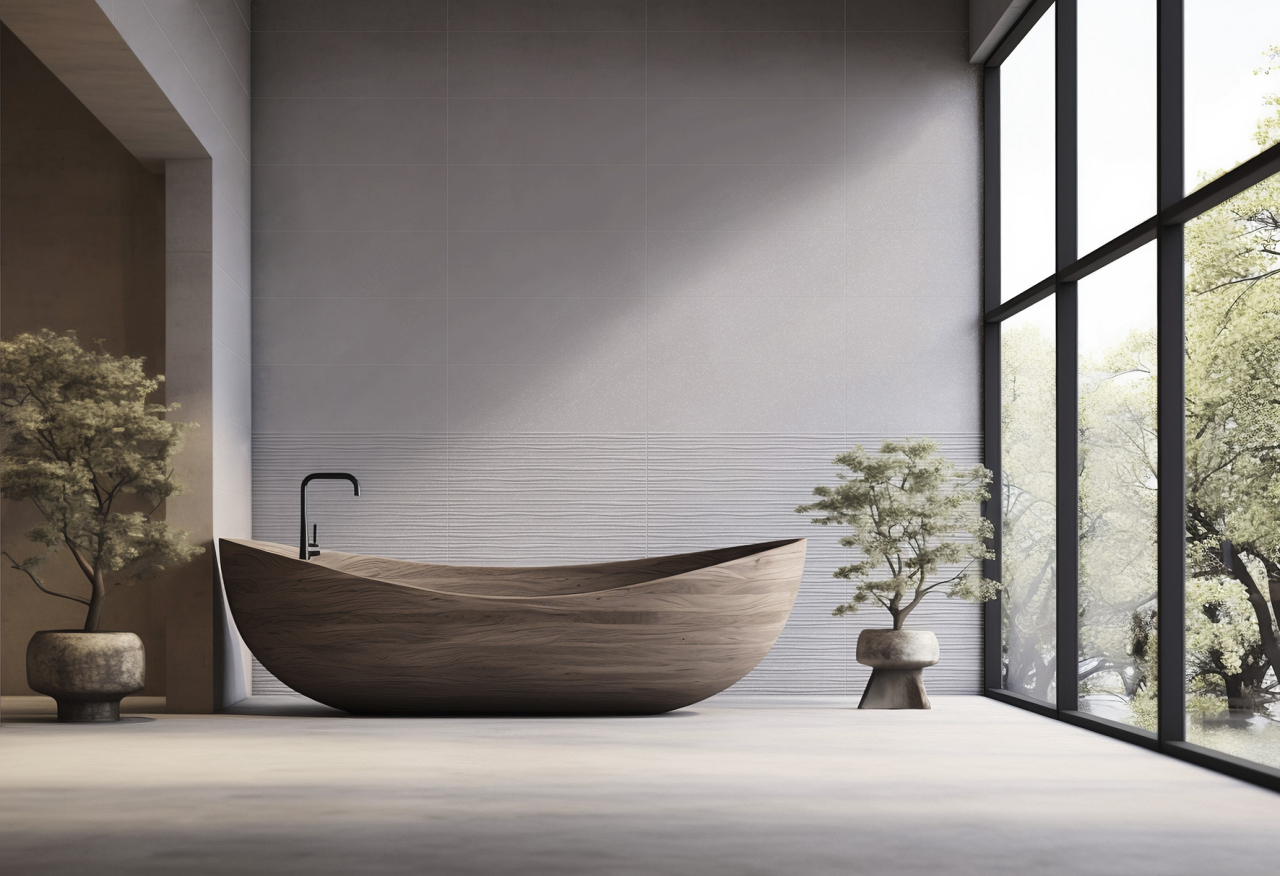 Faianta rectificata tip ciment, Lustre Decor Sea Gris 30x90 cm, gri, finisaj lucios [2]