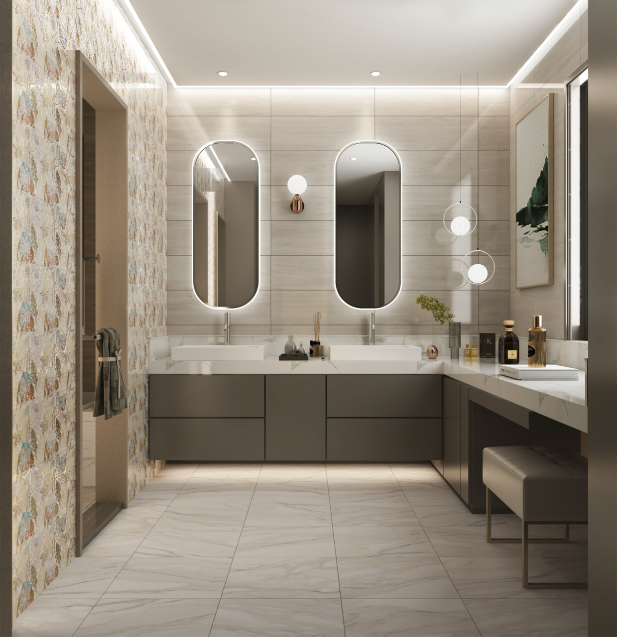 Faianta rectificata tip lemn Legno Natural 6327, 24.40X74.40, bej, finisaj lucios [7]