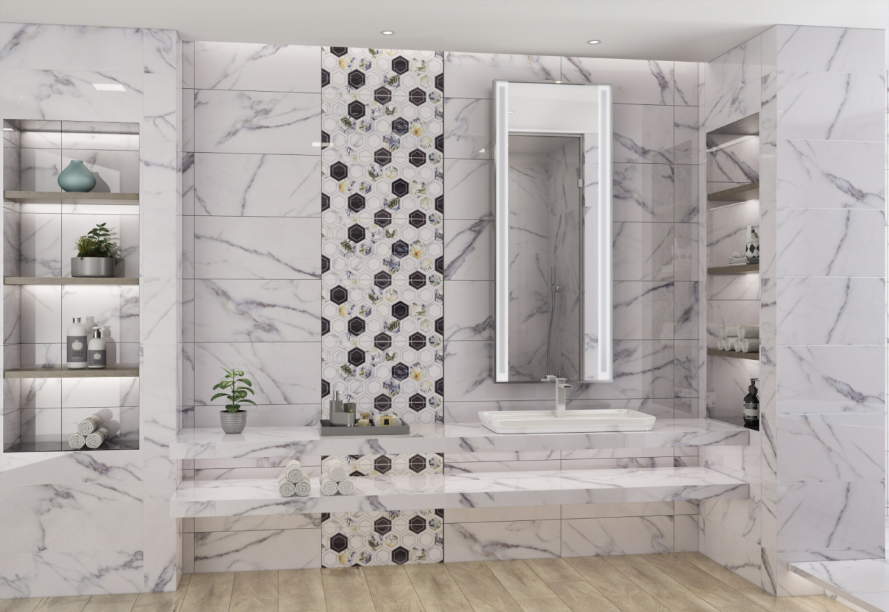 Faianta rectificata tip marmura, Altissimo White 4943, 30X60cm, alb [6]