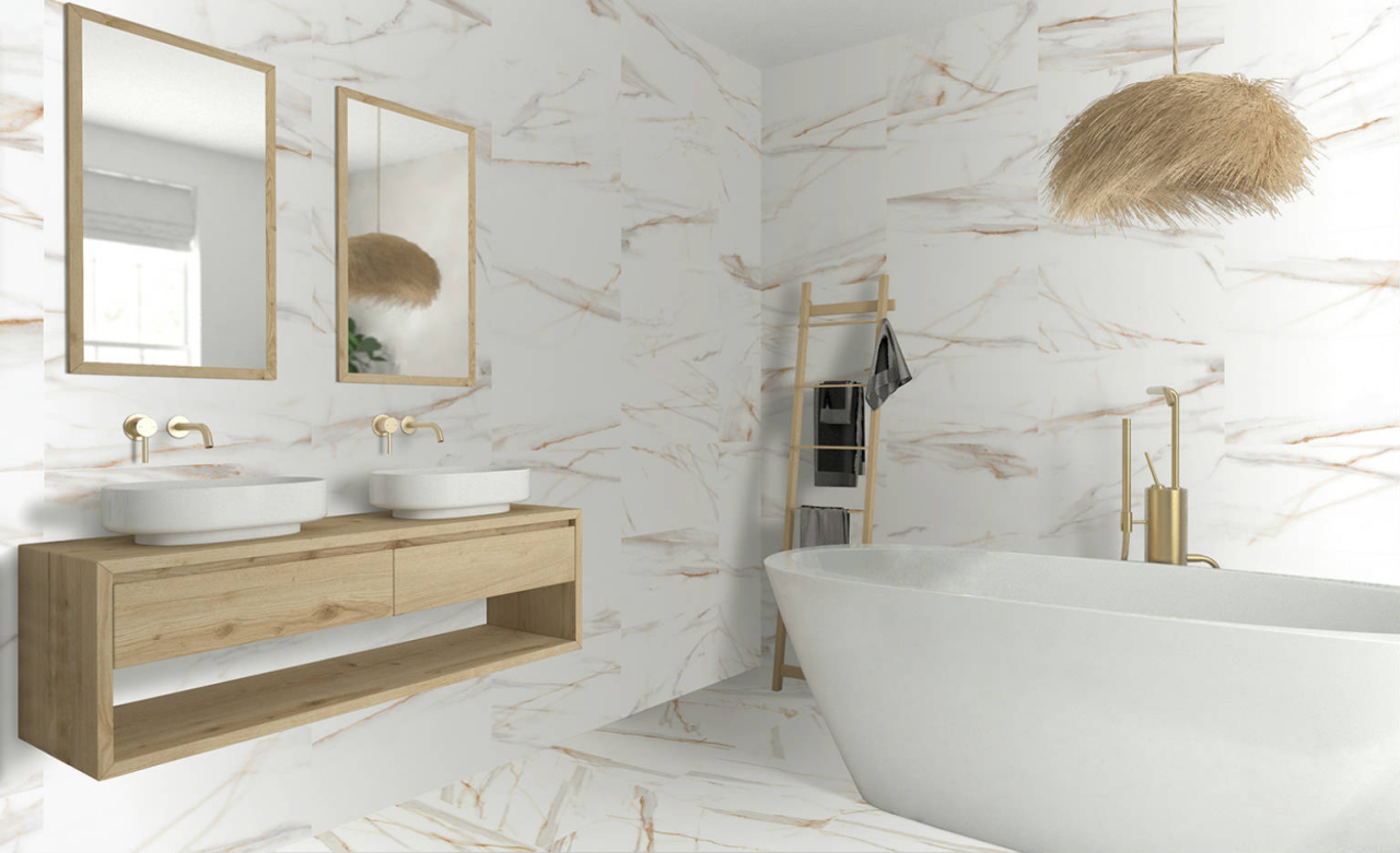 Faianta tip marmura, Ardenza Brillo 30x60, alb, finisaj lucios [4]