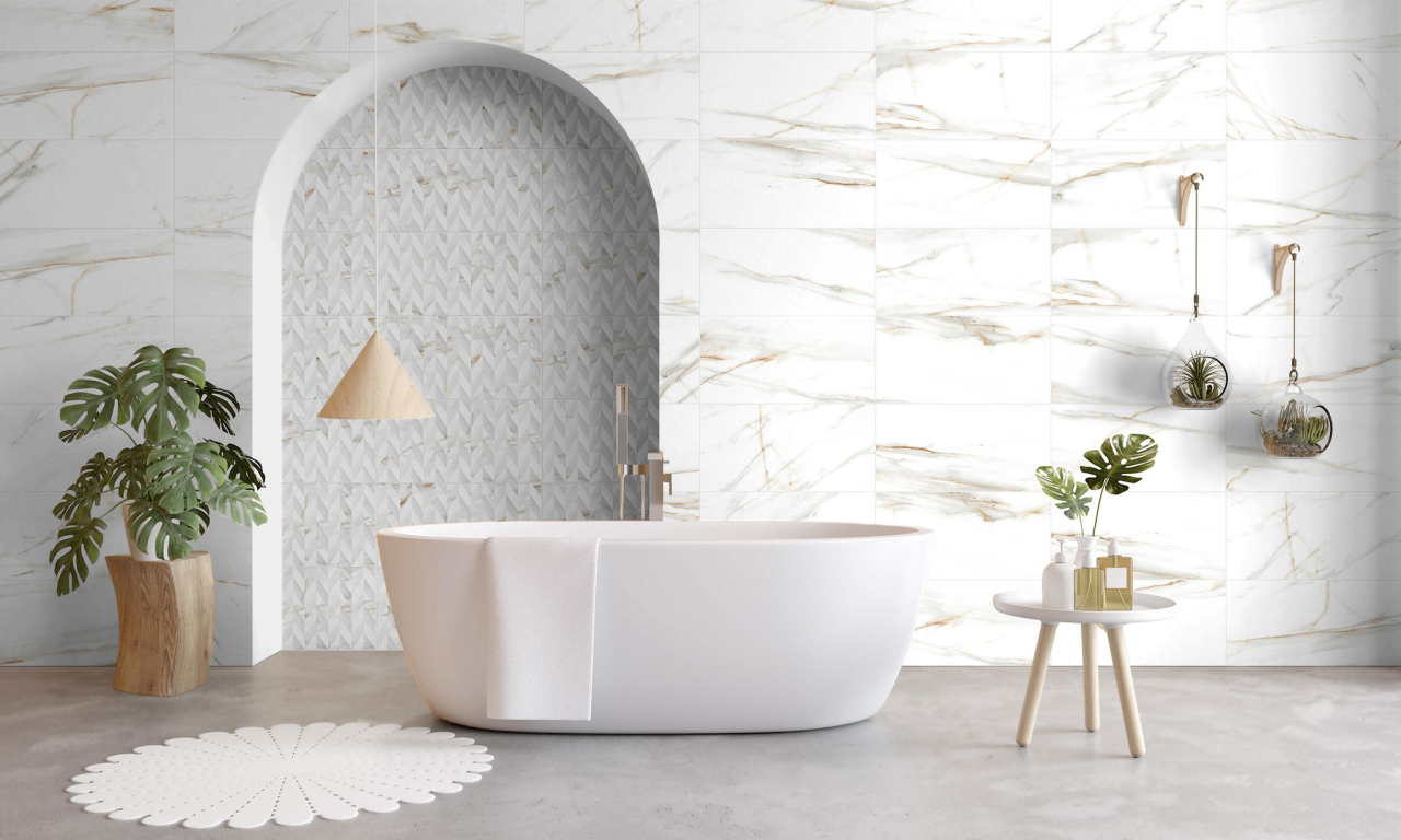 Faianta tip marmura, Ardenza Espiga Mat 30x60, alb, finisaj mat [4]